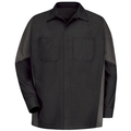 Workwear Outfitters Men's Long Sleeve Two-Tone Crew Shirt Black/Charcoal, 4XL SY10BC-RG-4XL